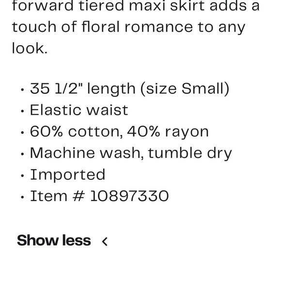 Max Studio Floral Tiered Maxi Skirt XS - Picture 4 of 4